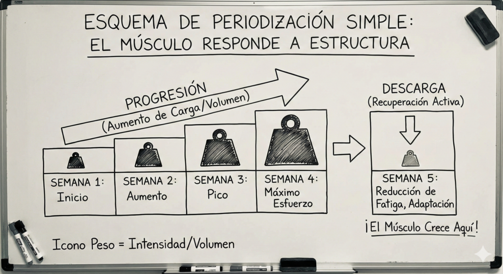 periodización entrenamiento fuerza para masa muscular