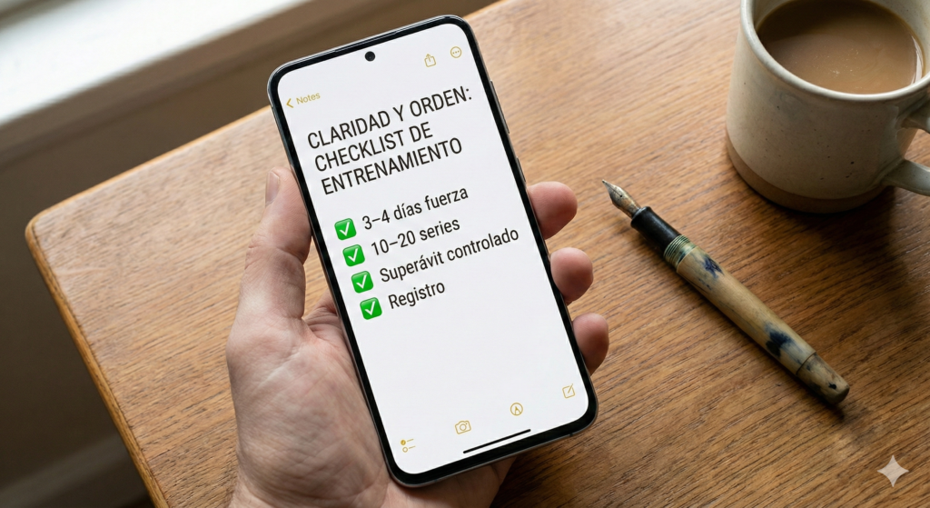 Checklist entrenamiento para ganar masa muscular