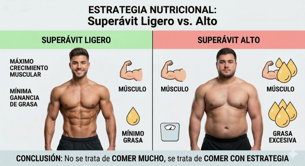 superavit ligero vs alto masa muscular