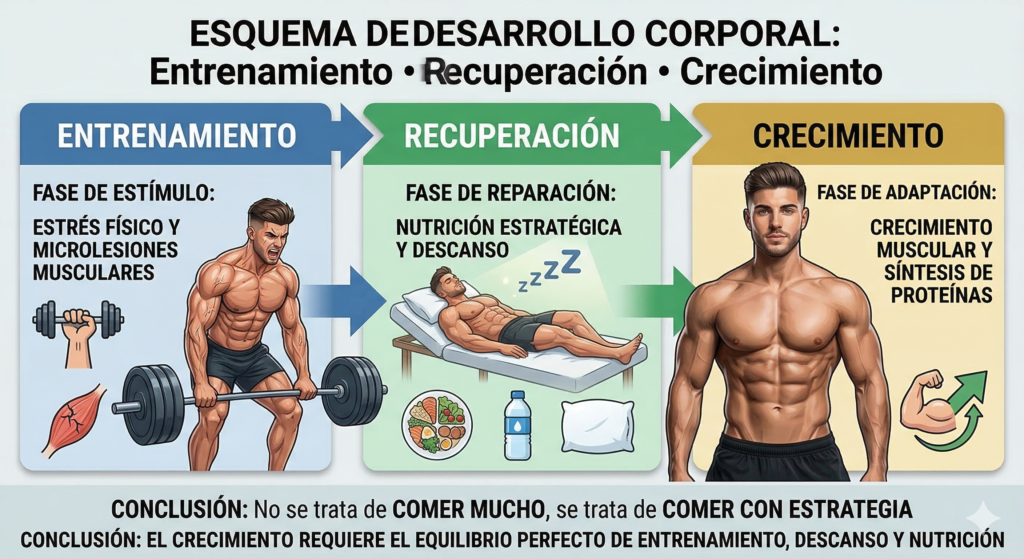 entrenamiento recuperacion crecimiento muscular