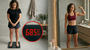 Comparación entre peso en báscula y mejora visual en el espejo tras pérdida de grasa