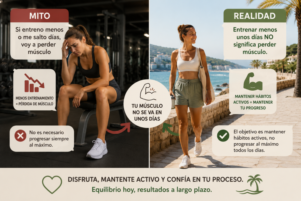 mantener músculo en vacaciones