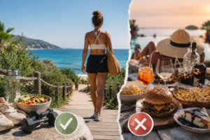 Comparativa entre mantener hábitos saludables y abandonarlos durante las vacaciones