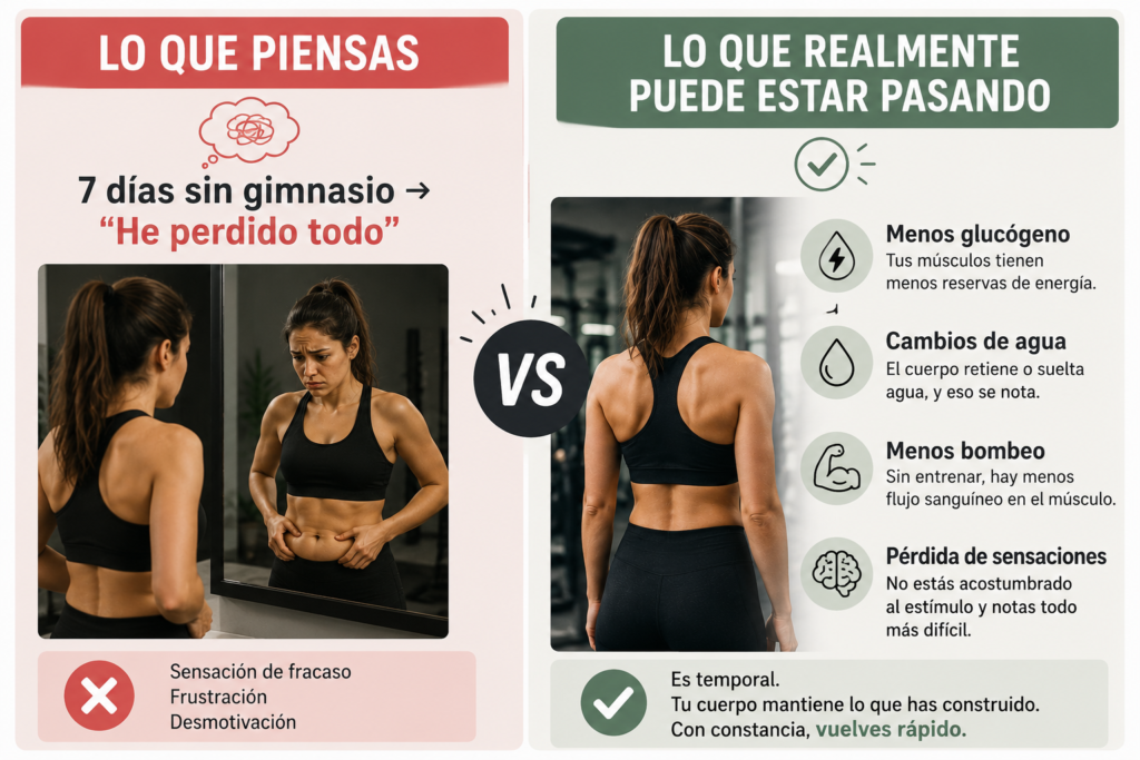 Cambios físicos tras siete días sin gimnasio