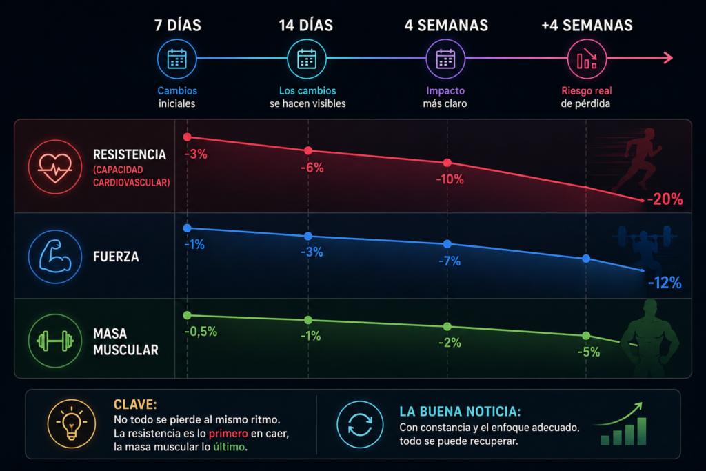 Cuánto tardas en perder resistencia fuerza y músculo